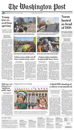 Prima pagina The Washington Post di oggi - Quotidiano estero