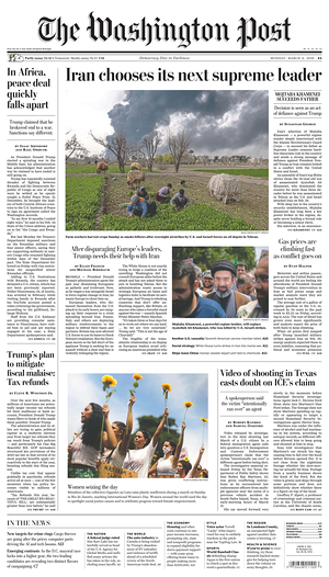 Prima pagina The Washington Post di oggi - Quotidiano estero