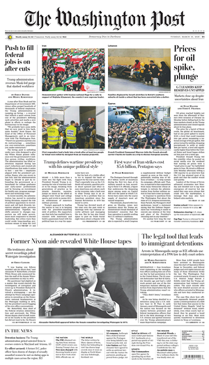 The Washington Post prima pagina