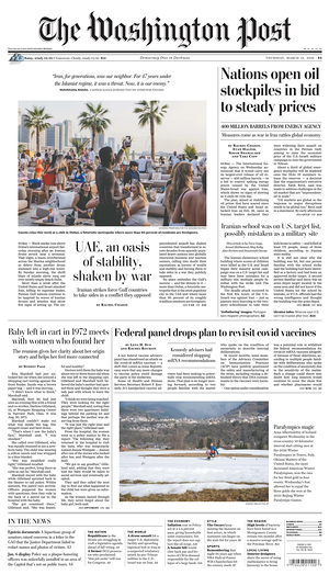 Prima pagina The Washington Post di oggi - Quotidiano estero