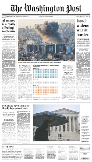 Prima pagina The Washington Post di oggi - Quotidiano estero