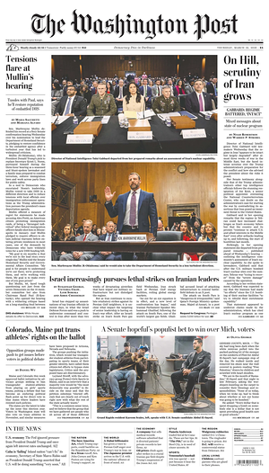 Prima pagina The Washington Post di oggi - Quotidiano estero