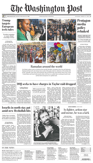 Prima pagina The Washington Post di oggi - Quotidiano estero
