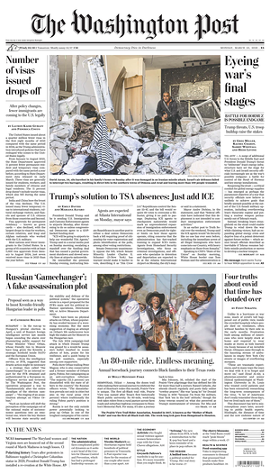 Prima pagina The Washington Post di oggi - Quotidiano estero