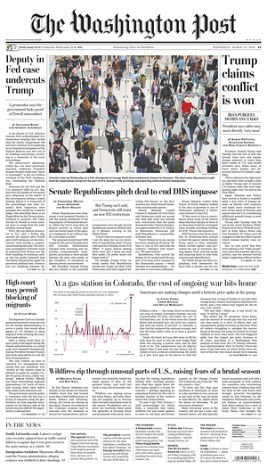 Prima pagina The Washington Post di oggi - Quotidiano estero