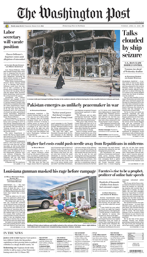 The Washington Post prima pagina