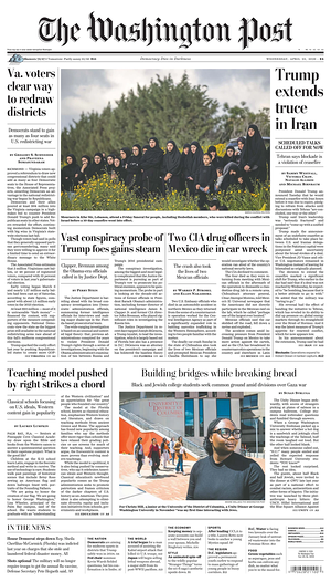 Prima pagina The Washington Post di oggi - Quotidiano estero