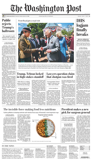 Prima pagina The Washington Post di oggi - Quotidiano estero