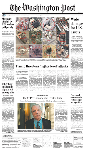 Prima pagina The Washington Post di oggi - Quotidiano estero