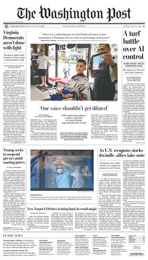 Prima pagina The Washington Post di oggi - Quotidiano estero