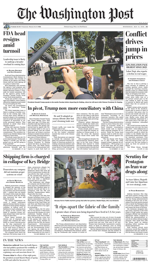 Prima pagina The Washington Post di oggi - Quotidiano estero