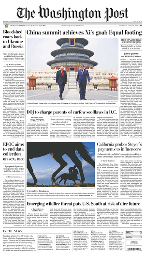 Prima pagina The Washington Post di oggi - Quotidiano estero