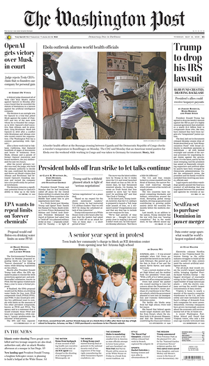 Prima pagina The Washington Post di oggi - Quotidiano estero