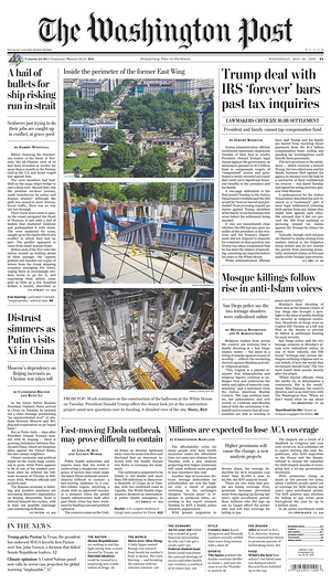 Prima pagina The Washington Post di oggi - Quotidiano estero