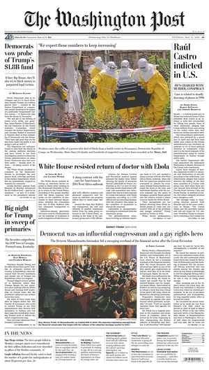 Prima pagina The Washington Post di oggi - Quotidiano estero