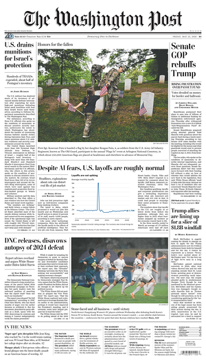 Prima pagina The Washington Post di oggi - Quotidiano estero