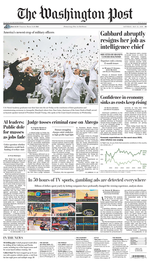 Prima pagina The Washington Post di oggi - Quotidiano estero