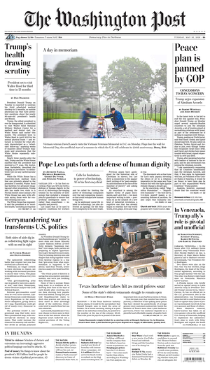 Prima pagina The Washington Post di oggi - Quotidiano estero