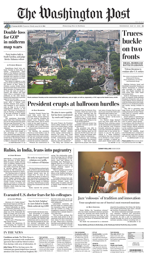 Prima pagina The Washington Post di oggi - Quotidiano estero