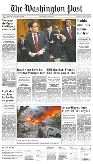 Prima pagina The Washington Post di oggi - Quotidiano estero