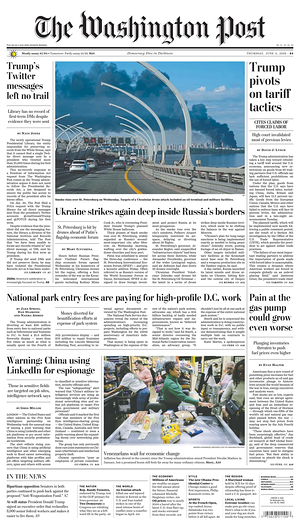 Prima pagina The Washington Post di oggi - Quotidiano estero