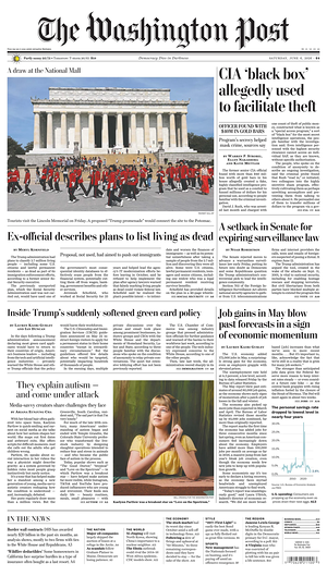 Prima pagina The Washington Post di oggi - Quotidiano estero