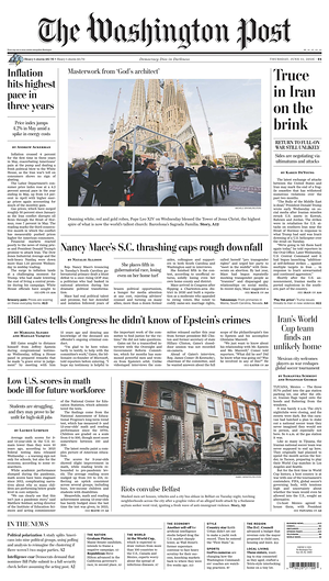 Prima pagina The Washington Post di oggi - Quotidiano estero