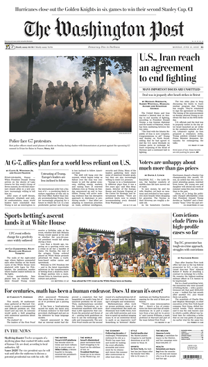 Prima pagina The Washington Post di oggi - Quotidiano estero