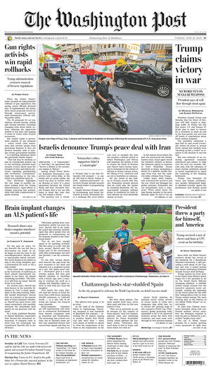 Prima pagina The Washington Post di oggi - Quotidiano estero