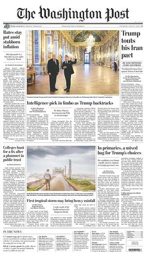Prima pagina The Washington Post di oggi - Quotidiano estero