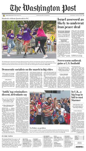 Prima pagina The Washington Post di oggi - Quotidiano estero