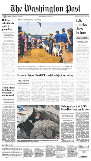 Prima pagina The Washington Post di oggi - Quotidiano estero