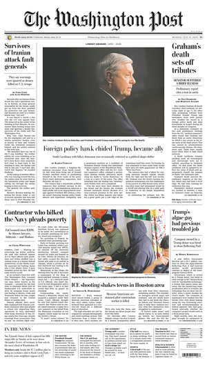 Prima pagina The Washington Post di oggi - Quotidiano estero