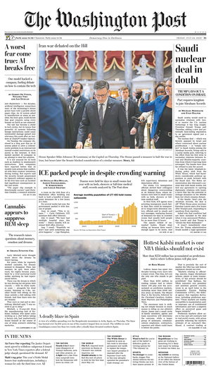 Prima pagina The Washington Post di oggi - Quotidiano estero