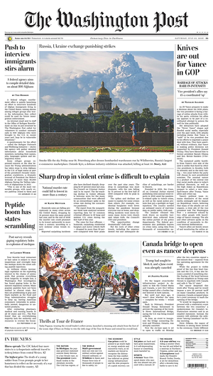 Prima pagina The Washington Post di oggi - Quotidiano estero