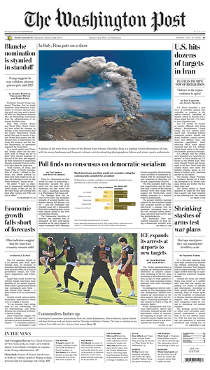 Prima pagina The Washington Post di oggi - Quotidiano estero