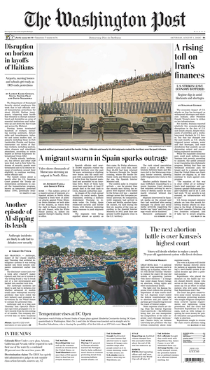 Prima pagina The Washington Post di oggi - Quotidiano estero