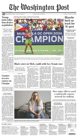 Prima pagina The Washington Post di oggi - Quotidiano estero