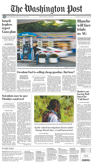 Prima pagina The Washington Post di oggi - Quotidiano estero