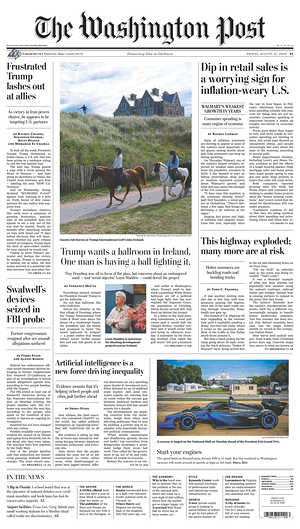 Prima pagina The Washington Post di oggi - Quotidiano estero
