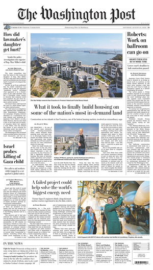 Prima pagina The Washington Post di oggi - Quotidiano estero
