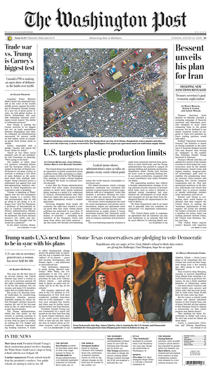 Prima pagina The Washington Post di oggi - Quotidiano estero