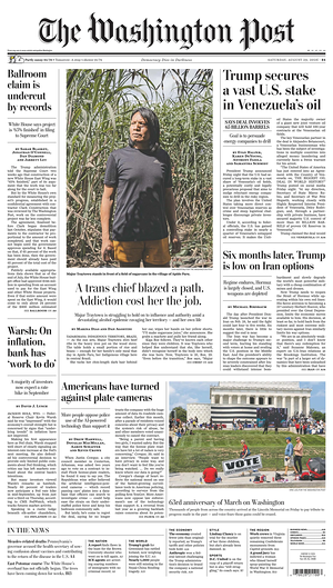 Prima pagina The Washington Post di oggi - Quotidiano estero