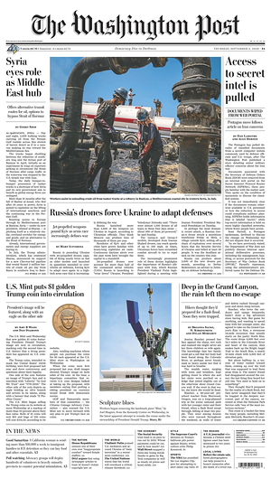 Prima pagina The Washington Post di oggi - Quotidiano estero