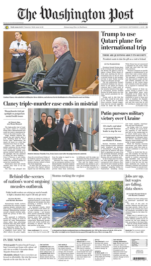 Prima pagina The Washington Post di oggi - Quotidiano estero
