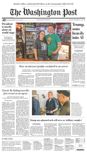 Prima pagina The Washington Post di oggi - Quotidiano estero
