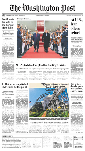 Prima pagina The Washington Post di oggi - Quotidiano estero