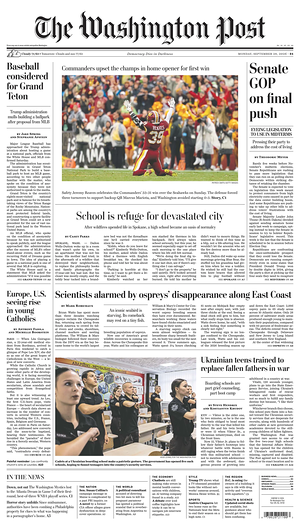 Prima pagina The Washington Post di oggi - Quotidiano estero
