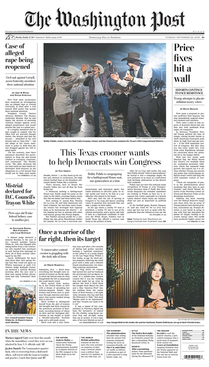 Prima pagina The Washington Post di oggi - Quotidiano estero
