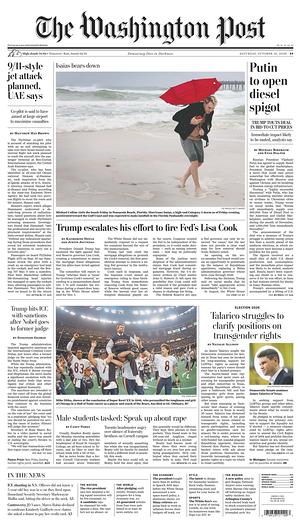 Prima pagina The Washington Post di oggi - Quotidiano estero